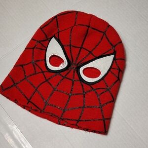 Marvel Red Spider-Man Knit Mask Beanie with White Eye Accents